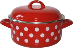 Metalac serpenyő fedél átm. 14cm 1l Dots Red (B1-14-1)