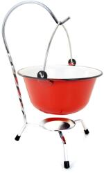 Perfect Home Set pentru servire ceaun, emailat, rosu, 0.8 L, suport cromat (489057) - edanco Ceaun