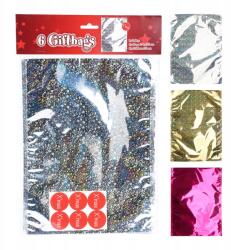  ajándéktasak 32x24cm (6db), matricák átmérője 3cm (6db) dekoráció 1. sz. , mix (386894)