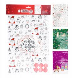  ajándéktasak 43x29cm (6db), matricák átmérője 3cm (6db) 2. számú dekoráció, mix (386893)