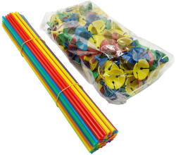 Flippy Set 100 Bete cu Rozete pentru Baloane, Flippy, Suporturi de plastic, Usor de instalat, Reutilizabil, Pentru aniversare, Nunta, Ziua de Nastere, Decorar, 40 cm, Multicolore (teo-127315)