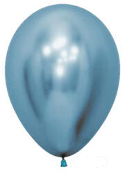 Flippy Set 12 Baloane, Flippy, din Latex Chrome, 25 cm, Albastru Deschis (teo-162075)