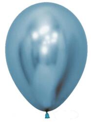 Flippy Set 12 Baloane, Flippy, din Latex Chrome, 13 cm, Albastru Deschis (teo-162088)