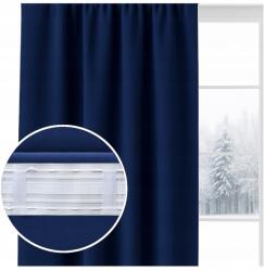 NOW-ART Kész sötétítő függöny 140x240 cm, sötétkék, Wave szalaggal, blackout (ZG-5 140x240 granatowy)