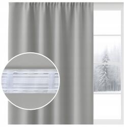 NOW-ART Kész sötétítő függöny 140x220 szürke függöny Wave szalaggal, blackout (ZG-5 140x220 jasny szary)