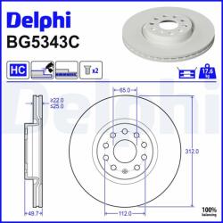 DELPHI Disc frana DELPHI BG5343C (BG5343C) - fixbox