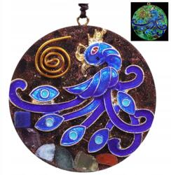  Gyanta Nyaklánc Orgonit Természetes Obszidián Kristály Főnix Gyönyörű (Naszyjnik Orgonit Obsydian 0000768)