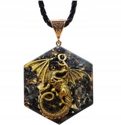  Gyönyörű Nyaklánc Medál Orgonit Főnix Fehér Obszidián Kristály Csakrák (Naszyjnik Orgonitowy Feniks Obsydian Kryształ)