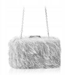 Betlewski női szőrme mini party kézitáska bolyhos elegáns (BTD-LP-08 SREBRNY)