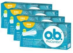 O. B o. b. normál tampon, 4x16db, nappali használatra, 100% növényi eredetű