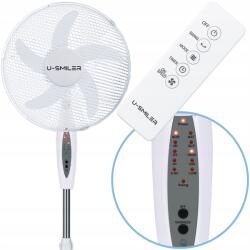 U-Smiler Ventilátor Álló padlóventilátor 3 sebesség 5 lapát állítható Távirányító (Wentylator U-SMILER 5 ŁOPATEK MOCNY OSCYLACJA)