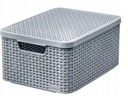Keter Kosár tetővel világos szürke M Rattan Curver kosár 18 L (3253924832593)