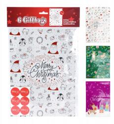  ajándéktasak 32x24cm (6db), matricák átmérője 3cm (6db) 2. számú dekoráció, mix (386895)