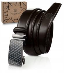 Betlewski bőr férfi öv nadrághoz, öltönyhöz, univerzális, automata csattal (C30-LO BRAZ 125)