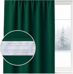 NOW-ART Kész sötétítő függöny 140x250 cm üvegzöld színben, Wave szalaggal, blackout (ZG-5 140x250 butelkowa zieleń)