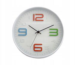  falióra átmérője 30cm, 3D számlap, Ph, üveg, fém FEHÉR/színes számok (615018)