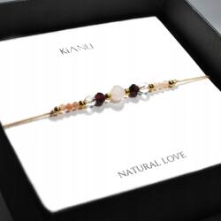  Természetes kövekből készült karkötő Zsinór Kvarc Gránát Kristály Ezüst 925