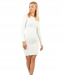 GUESS Fehér Ruha, Size M, hosszú ujjú, áttört mintás, 89% viszkóz