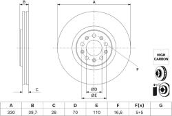 Bosch Disc frana BOSCH 0 986 479 J44 (0 986 479 J44) - automobilus