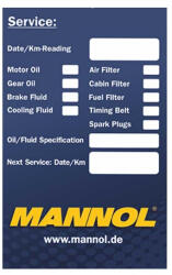 MANNOL olajcsere címke, nem öntapadós (MN-1804)