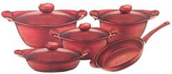 OMS WHO-Gránit, 9 részes edénykészlet alumínium, piros (OMS-30120111R)