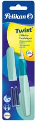 Pelikan Twist toll, 2db tartalék kék tinta, Buborékfólia, Neo menta (814867)