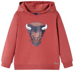 vidaXL Izzó piros kapucnis gyerekpulóver 104 Cipzárral ellátva (13010)