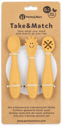 Petite&mars Szilikon gyakorló kanál szett 3 db Take&Match Intense Ochre 6m+ - babycenter-sopron