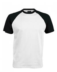 Kariban Férfi póló Kariban KA330 Baseball - Kontraszt póló -S, White/Royal Blue