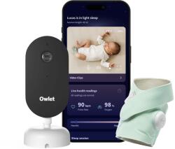 Owlet Dream Duo szett - Owlet Dream Sock Okos babazokni 0-18 hónapig (Mentazöld) + Owlet Dream Sight kamera - pepita