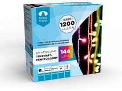 DekorTrend Crystalline toldható LED fényfüggöny, 120 x 120 cm, 144 db MULTI LED, átlátszó kábel, Kül és beltéri, KAT 313
