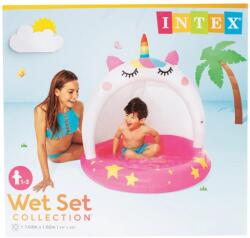 Intex Bébi medence árnyékolóval egyszarvú 1.02 m x 1.02 m Ajánlott 1-3 éves korig unisex (12370)
