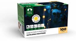 DekorTrend Napelemes LED kötél fényfüzér, 100 led, meleg fehér, 8m, KNY 101