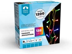 DekorTrend Crystalline toldható LED jégcsapfüzér, 200 x 90 cm, 138 db MULTI LED, átlátszó kábel, Kül és beltéri, KAT 213