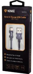YENKEE Adat- és töltőkábel, USB A 2.0/Type C, 2 m, YCU 302 BE