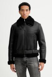 HUGO bőrdzseki fekete, téli, 50546494 - fekete M
