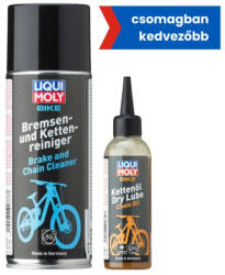 LIQUI MOLY Kerékpár fék- és lánctisztító spray 400ml + Kerékpár láncolaj száraz időjárásra 100ml