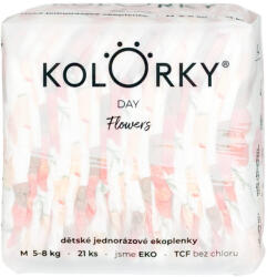 Kolorky DAY Egyszer használatos öko pelenkák, virágos M (5-8 kg) 21 db - vital24