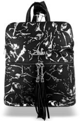 ZELLIA Női Hátizsák 24149 Fekete-Ezüst - Leaf - (ZLK-24149-79595773)