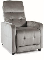 SIGNAL MEBLE Otus Velvet Kihúzható Bársony Relax Fotel Szürke (SIG-OTUSVSZ)