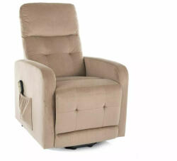 SIGNAL MEBLE Otus II Elektromos Bársony Relax Fotel Bézs (SIG-OTUSIIVBE)
