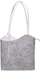 Rea Moda Olasz bőr 238 fehér virágos táska