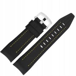  Lunokhod szíj Bőr (A505) fekete, sárga p. fényes kl (Pasek Lunokhod - Skóra (A505) czarny z ż)