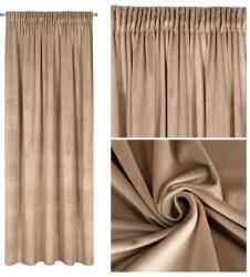 Eurofirany Kész velúr bársony függöny 135x270cm szalagos sötét bézs velvet (477754)