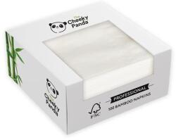 Cheeky Panda Szalvéta, bambusz, 1/4 hajtogatott, 2 rétegű, 39x39 cm, 100 db, CHEEKY PANDA, fehér (KHH909) - irodasziget