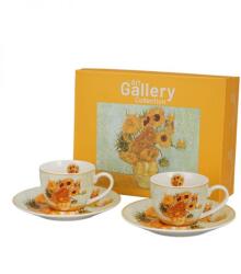 Duo Gift Van Gogh Napraforgók porcelán espresso kávéscsésze aljjal 110 ml - 2 személyes - díszdobozos (VR-57362)