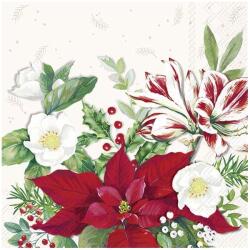 IHR Mikulásvirágos karácsonyi szalvéta - Christmas Florals (FR-L1016790)