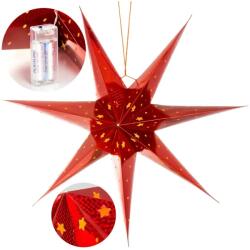 Koopman Karácsonyi csillag világító lógó Piros dekoratív díszlámpa 60cm (ACS202020)