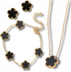  Arany színű nemesacél ékszerszett nyaklánc karkötő fülbevaló (Elegancki Komplet Biżuterii Stal Chirurgiczna)
