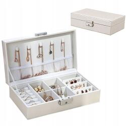  Ékszertartó doboz rendszerező fülbevaló gyűrű fehér